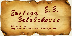 Emilija Belobrković vizit kartica